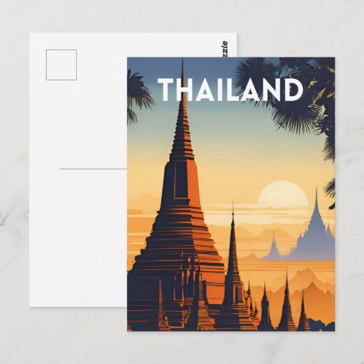 Thailand Vintage Travel Poster Briefkaart (Voorkant / Achterkant)