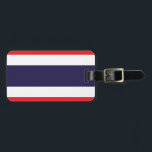Thailand vlag bagagelabel<br><div class="desc">De Thaise vlag is een gefimbrigeerde horizontale tweekleurenband. De gebruikte kleuren in de vlag zijn blauw,  rood,  wit. Het aandeel van de Thaise vlag is 2:3. De vlag van Thailand werd in 1917 aangenomen.</div>