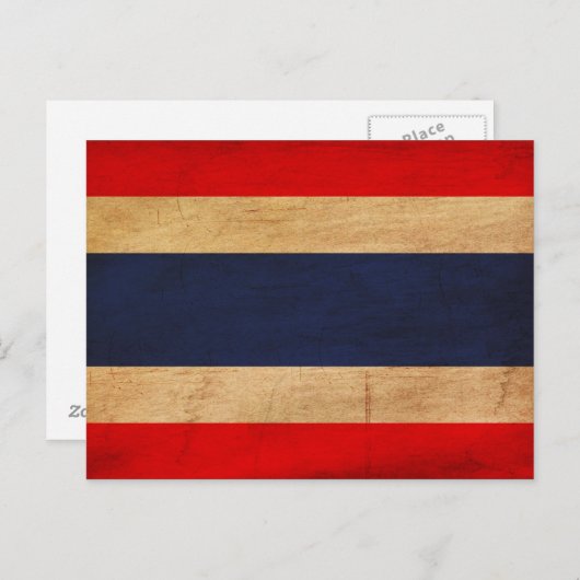 Thailand vlag briefkaart (Voorkant / Achterkant)