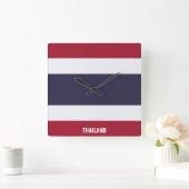 Thailand vlag Dazzling Patriotic Vierkante Klok (Huis)