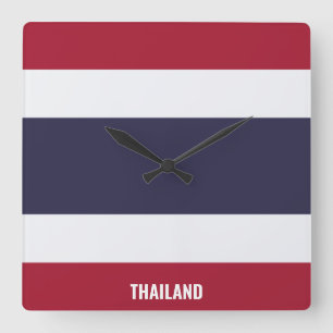 Thailand vlag Dazzling Patriotic Vierkante Klok