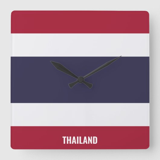 Thailand vlag Dazzling Patriotic Vierkante Klok (Voorkant)
