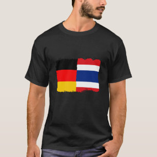 Thailand vlag Duitsland vlag HalfDuits halve Thai T-shirt