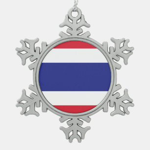 Thailand vlag Emblem Tin Sneeuwvlok Ornament