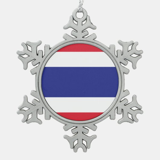 Thailand vlag Emblem Tin Sneeuwvlok Ornament (Voorkant)