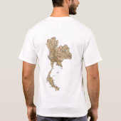 Thailand Vlag en kaart T-Shirt (Achterkant)