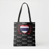 Thailand Vlag & hart, Thaise vlag mode/sport Tote Bag (Voorkant)