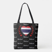 Thailand Vlag & hart, Thaise vlag mode/sport Tote Bag (Achterkant)