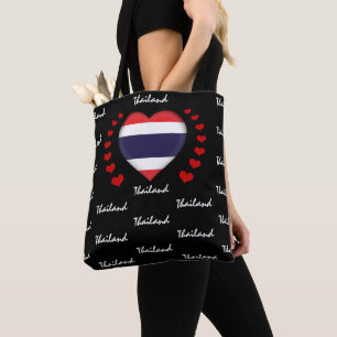 Thailand Vlag & hart, Thaise vlag mode/sport Tote Bag