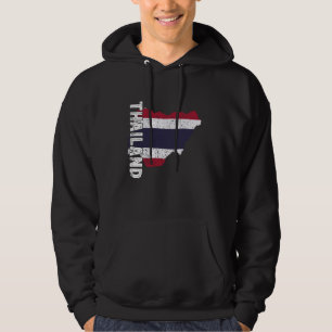 Thailand Vlag Kaart Thai Vlag Thai Roots Tha Hoodie