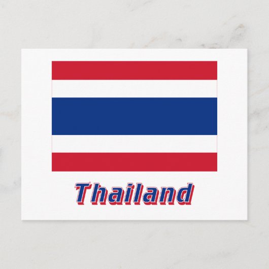 Thailand vlag met naam briefkaart (Voorkant)
