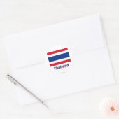Thailand Vlag met naam Ronde Sticker (Envelop)