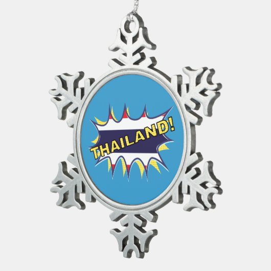 Thailand vlag POW ster barst Tin Sneeuwvlok Ornament (Rechts)