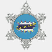 Thailand vlag POW ster barst Tin Sneeuwvlok Ornament (Voorkant)