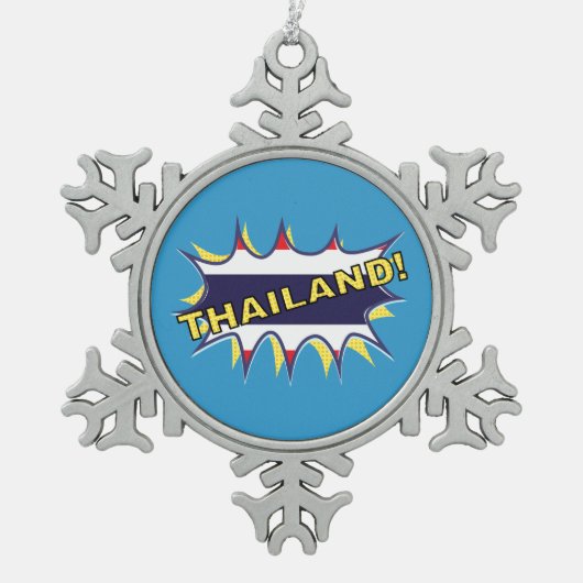 Thailand vlag POW ster barst Tin Sneeuwvlok Ornament (Voorkant)