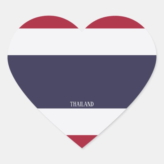 Thailand Vlag Prachtig Patriottisch Hart Sticker (Voorkant)