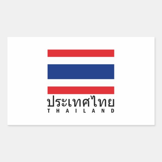 Thailand vlag rechthoekige sticker (Voorkant)