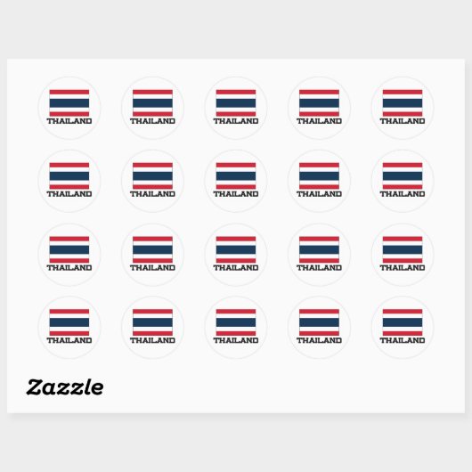 Thailand vlag ronde sticker (Vel)