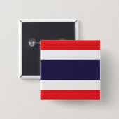 Thailand vlag vierkante button 5,1 cm (Voorkant /achterkant)