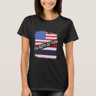 Thailand Vlag VS Amerika Ik ben beiden Thais RO T-shirt