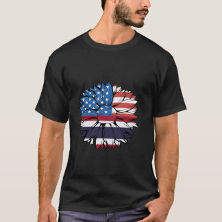 Thailand Vlag VS Amerika Zonnebloem Thaise Pride T T-shirt