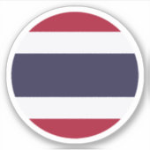 Thailand Vlaggen Ronde Sticker (Voorkant)