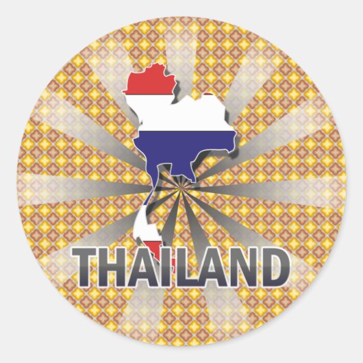 Thailand Vlaggenkaart 2.0 Ronde Sticker (Voorkant)