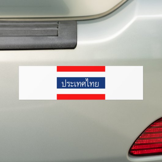 thailand - vlaggenland thaise tekstnaam bumpersticker (Op auto)
