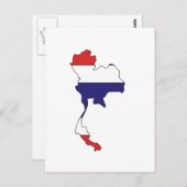 Thailand vlagplattegrond briefkaart (Voorkant / Achterkant)