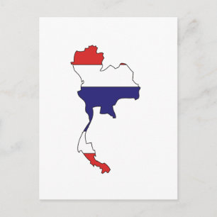 Thailand vlagplattegrond briefkaart