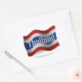 Thailand Waving Flag Ovale Sticker (Envelop)