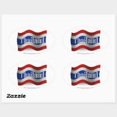 Thailand Waving Flag Ovale Sticker (Vel)