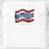 Thailand Waving Flag Ovale Sticker (Tas)