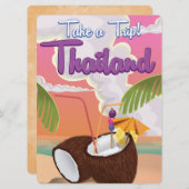 Thailands vakantieposter aan het strand kaart (Voorkant / Achterkant)