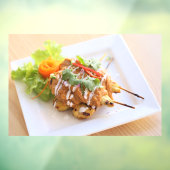 Thais eten Saté Kippen Spies Thais Restaurant Raamsticker (Vel 3)