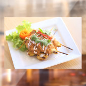 Thais eten Saté Kippen Spies Thais Restaurant Raamsticker (Vel 2)