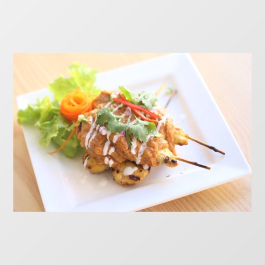 Thais eten Saté Kippen Spies Thais Restaurant Raamsticker (Vel)