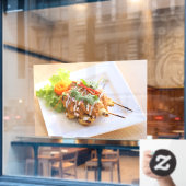 Thais eten Saté Kippen Spies Thais Restaurant Raamsticker (Cafe Raam)