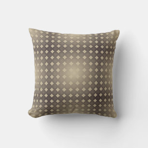 Thais geïnspireerd bloempatroon in beige en bruin kussen