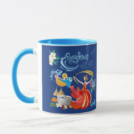 Thais nieuwjaarsstralende marineblauw mok