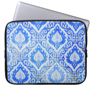 Thais patroon: keramische tegelkerk. laptop sleeve