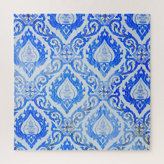 Thais patroon: keramische tegelkerk. legpuzzel (Verticaal)