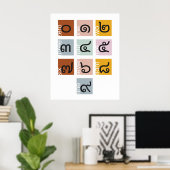 Thais Script Nummers 0 tot 9, Taal leren Poster (Thuiskantoor)