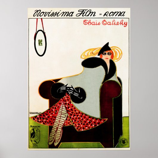 THAIS TALIZHY 1917 Classic Italy Silent Film Ad Poster (Voorkant)