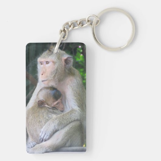 Thaise aap moeder en kind Hug Sleutelhanger (achterkant)