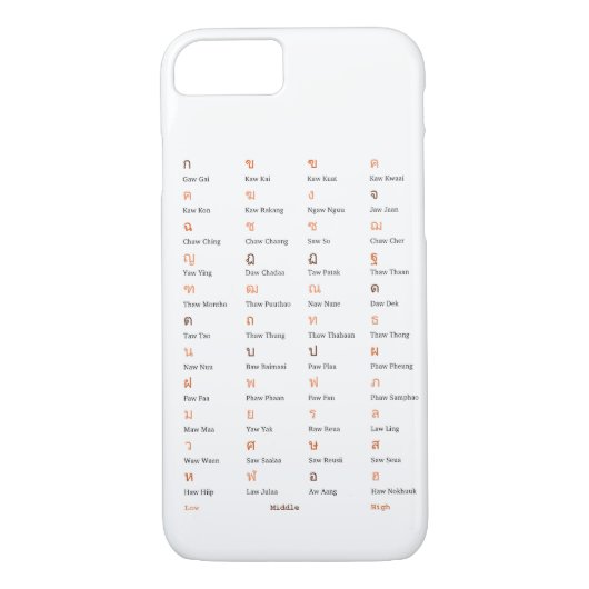 Thaise alfabet Consonant Class Telefoonhoesje Case-Mate iPhone Case (Achterkant)
