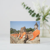Thaise boeddhistische beelden in Ayutthaya Thailan Briefkaart (Staand voorkant)