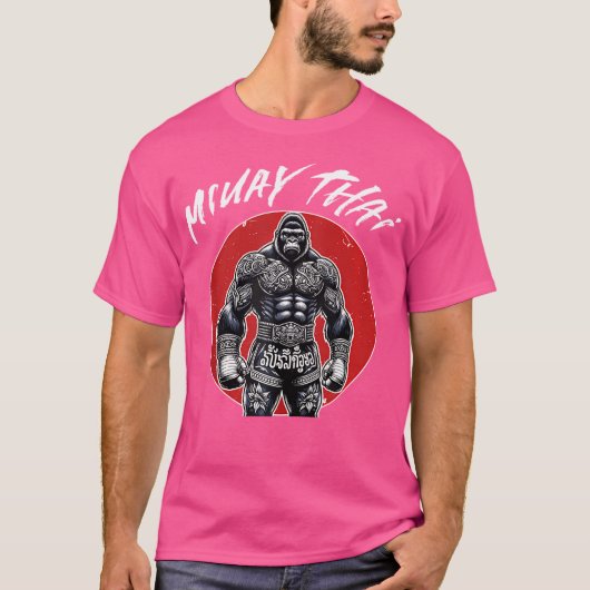 Thaise boksen en Muay Thai gorilla T-shirt (Voorkant)