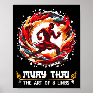 Thaise Boksen MMA Kickboksen Kunst van Acht Ledema Poster