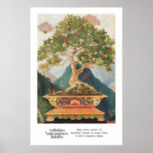 Thaise Bonsai Boom Kunstprint Traditionele Natuur Poster